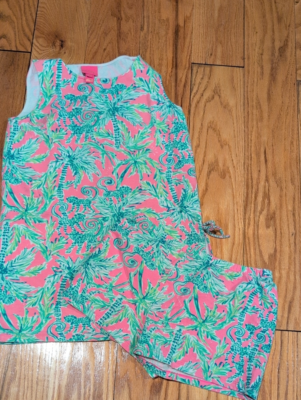 Lilly Pulitzer Pink Tropical Palm Print Kids Matching Set